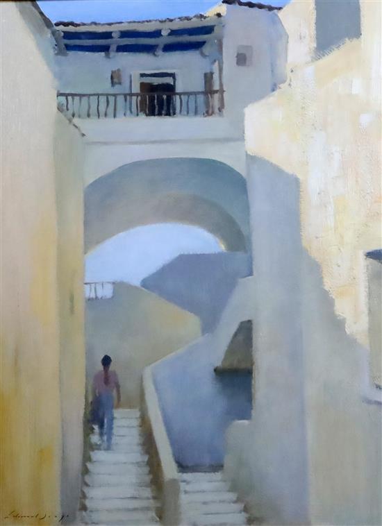§ Edward Brian Seago (1910-1974) Steps at Sa Conca 23.5 x 17.75in.